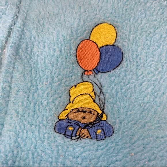 Paddington Bear Blanket Sleeper 3-6m small blue fleece PJs zip up footie pajamas - Picture 3 of 5